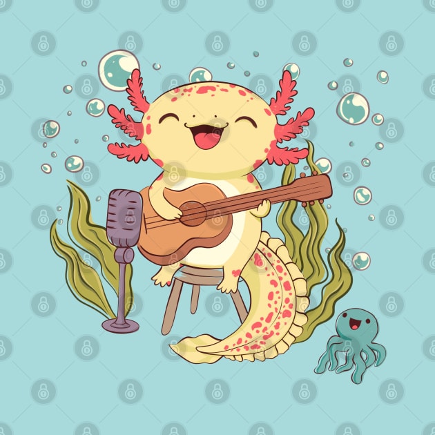 Axolotl musician by Verbinavision