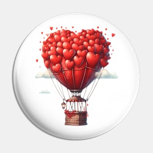 Valentine Hot Air Balloon Pin