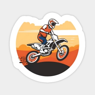 Minimalistic Man on Motorcross Magnet