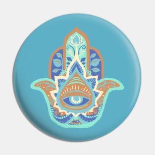 Hamsa Hand - Aquamarine(March) Pin