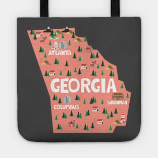 Georgia illustrated map Tote