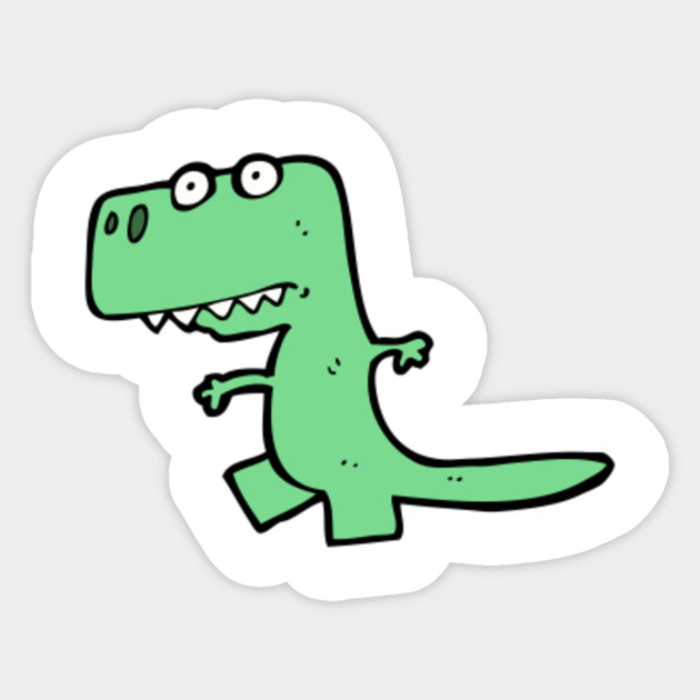 Cute Green Cartoon Dinosaur Kawaii - Dinosaur - Sticker ...