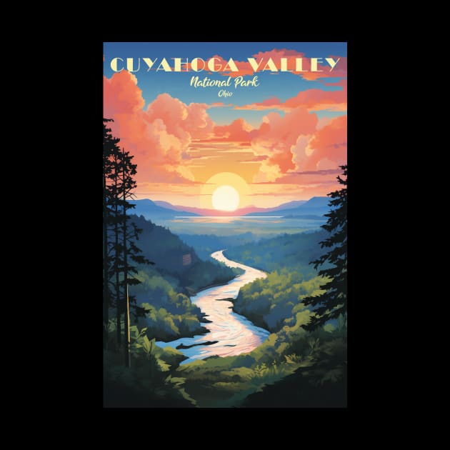 Cuyahoga Valley National Park Travel Poster by GreenMary Design