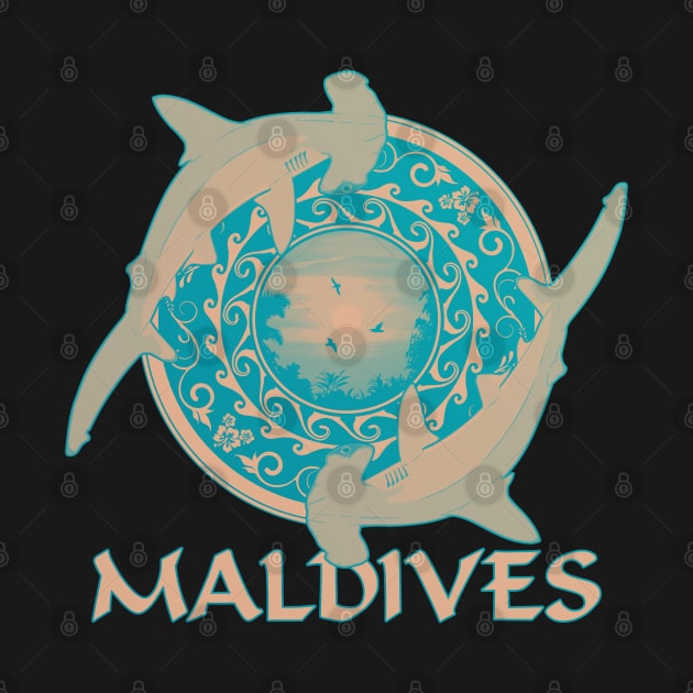 Maldives Hammerhead sharks by NicGrayTees