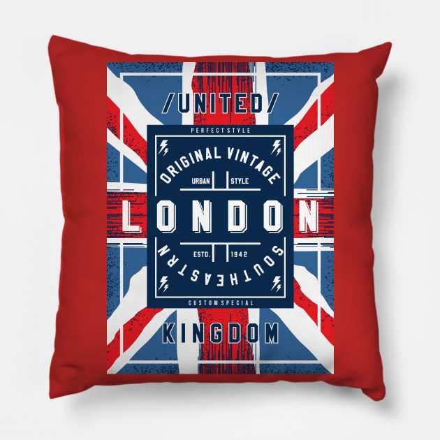 London abstract flag UK Pillow by Mako Design 