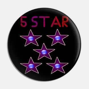 Five star classic t-shirts Pin