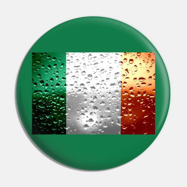 Flag of Ireland - Raindrops Pin by DrPen