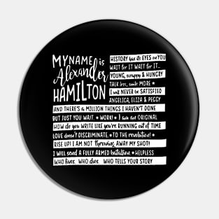 My name is Alexander Hamilton - Hamilton Musical Pin