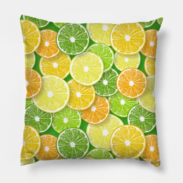 Citrus fruit slices pop art 3 Pillow by katerinamk