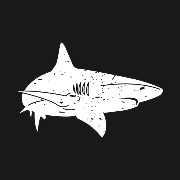 Cool Distressed Shark by SalamahDesigns