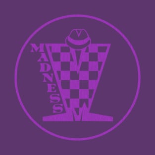 Madness Vintage Plastisol Texture Checkerboard Purple T-Shirt