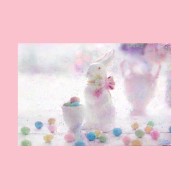 Pastel Easter Bunny Still Life Impressionist Painting by BonBonBunny