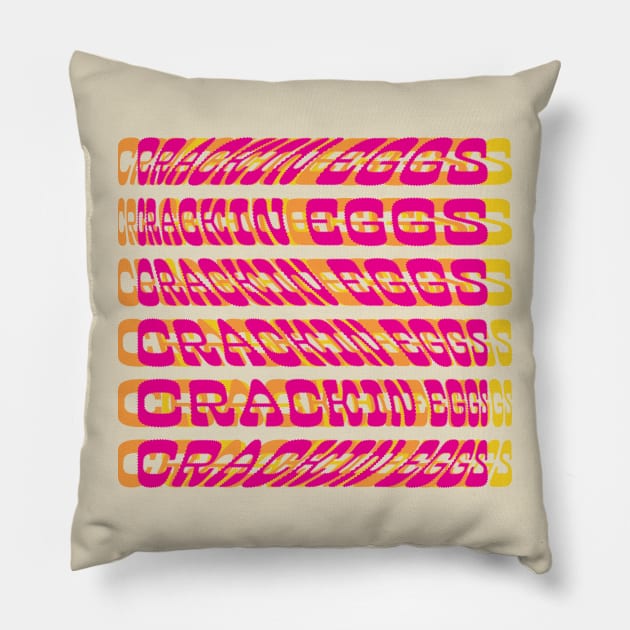 Crackin Eggs Queer Saying Funny Trans Transgender LGBTQIA2S+ Pink Glitch Art Y2K Gender Typography Design Pillow by TriangleWorship