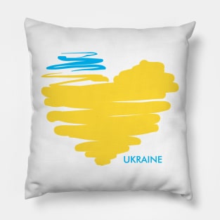 I love Ukraine, an anatomical heart in the colors of the flag. Pillow