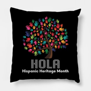 Hola Hispanic Heritage Month Pillow