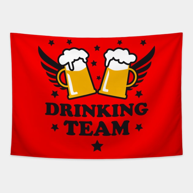 10 Drinking Team Cool Beer Wings Prost Cheers Party Tapestry by Margarita7