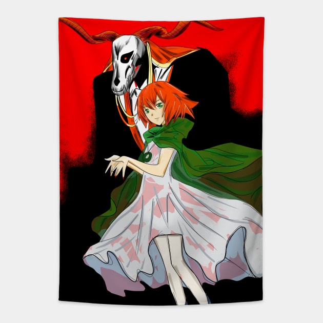 chise and elias the ancient magus bride Tapestry by jorge_lebeau