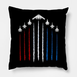 USA Red White and Blue Fighter Jets 4th of July Funny Patriotic Pillow
