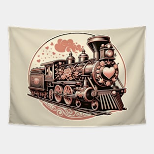 Train Valentine Tapestry