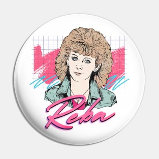Reba McEntire / Vintage Faded 80s Style Fan Design Pin