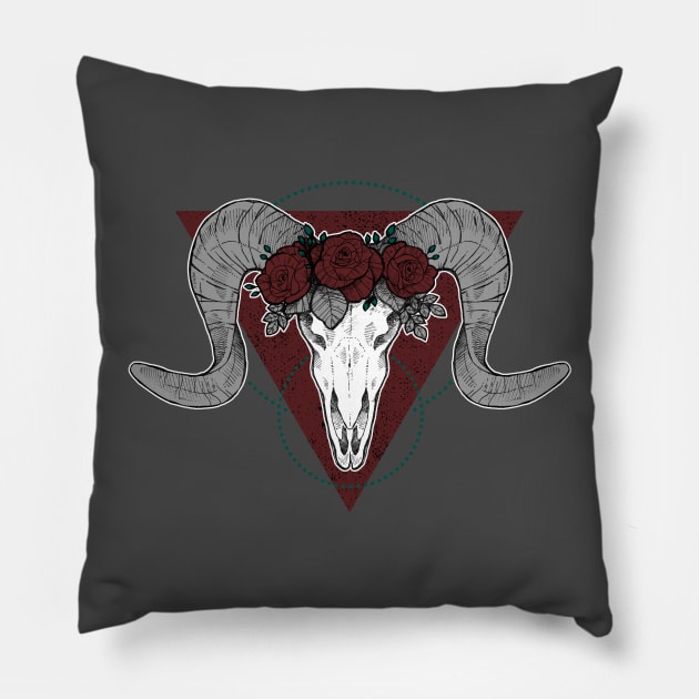 Skull'n'roses Pillow by shegoran