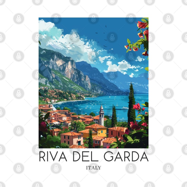 A Pop Art Travel Print of Riva del Garda - Italy by Studio Red Koala