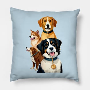 Watercolor funny dog pack Pillow