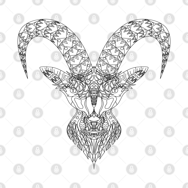 the magical goat in line art wallpaper ecopop by jorge_lebeau