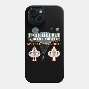 Fort Liberty North Carolina - Special Operations - Front Gate Emblem w 3 Parachutes X 300 Phone Case