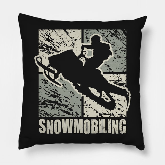 Snowmobiling Stunt Art Pillow by OffRoadStyles