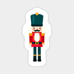 Red and Green Christmas Nutcracker Toy Soldier Graphic Art Magnet