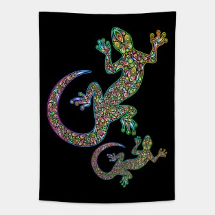 Gecko Lizard Psychedelic Art Tapestry