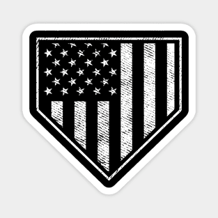 American Flag Grunge Home Plate Patriotic Baseball Softball Lover Gifts Magnet