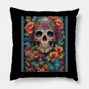 Dazzling Sugar Skull Art: Day of the Dead Delight Pillow