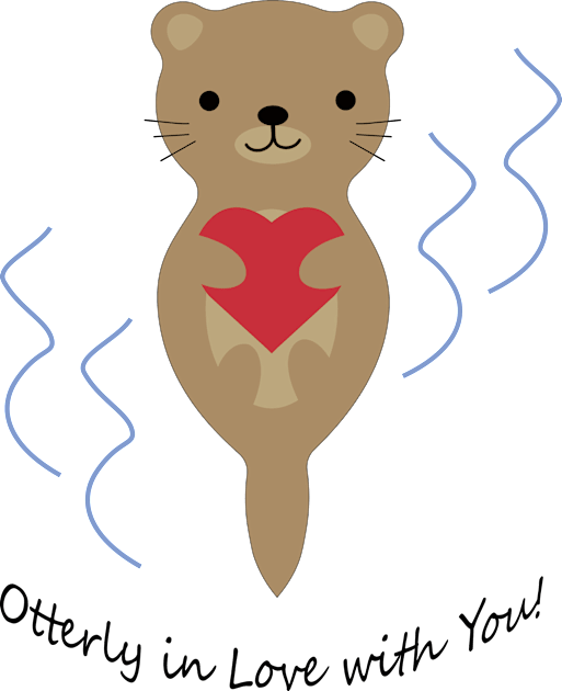 Otterly in Love with You Otter Kids T-Shirt by Hedgie Designs