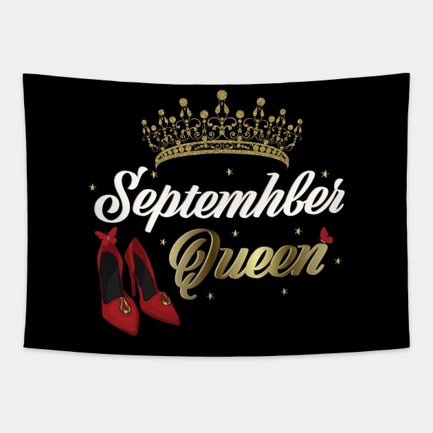 September Queen Birthday for women Tapestry by Spreadlove