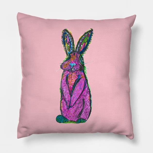 Buble Gum Bunny Pillow by Banshee Designs 