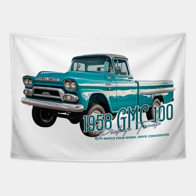 1958 GMC 100 Pickup Truck with NAPCO Four Wheel Drive Conversion Tapestry by Gestalt Imagery