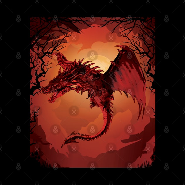 creative red dragon design by RONZIISHOPP