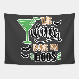 This Witch Funs On Boos Funny Halloween Shirt Tapestry