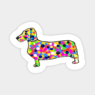 Daschund Mosaic Dots Dog Magnet