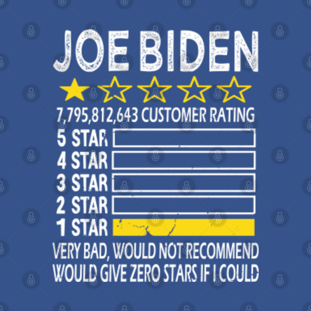 Discover Anti Joe Biden One Star Rating Very Bad, Would Not Recommend - Anti Biden - T-Shirt