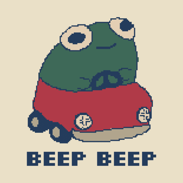 Beep Beep Froggie 80s Pixel Art by pxlboy