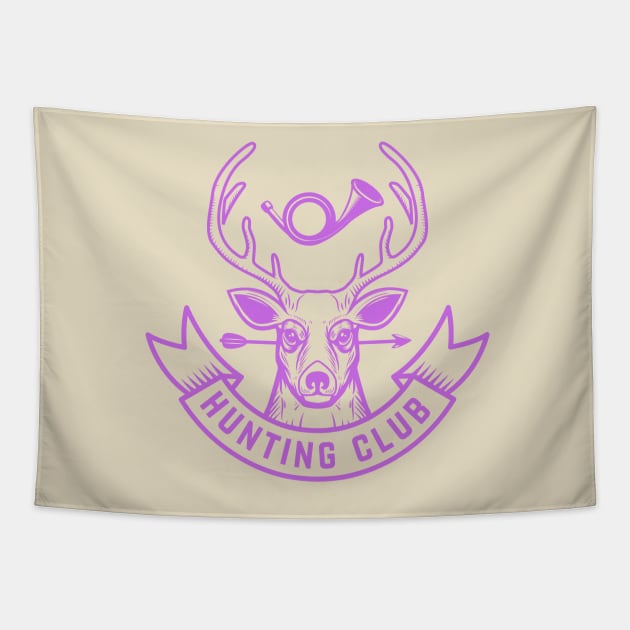 Emblem template of hunting emblem with deer head. Design Tapestry by RubyCollection