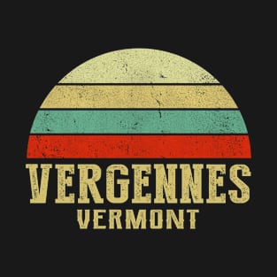 VERGENNES VERMONT Vintage Retro Sunset T-Shirt