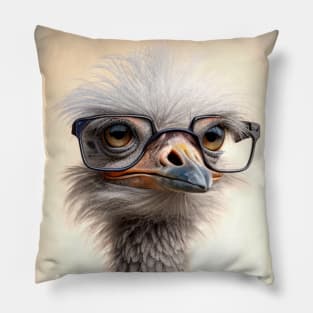 Ostrich with glasses 0.2 Pillow