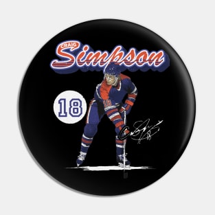 Craig Simpson Edmonton Retro Script Pin