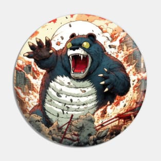 Panzilla Unleashed: A Hilarious Panda-Godzilla Mashup Wreaks Havoc in Tokyo Pin