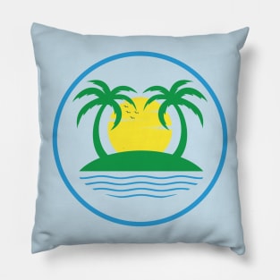 Palm Trees Beach Sunset Pillow