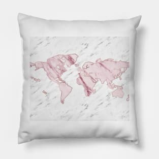 Wanderlust marble - pink stone Pillow